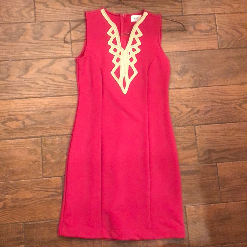 Hot pink fitted dress small